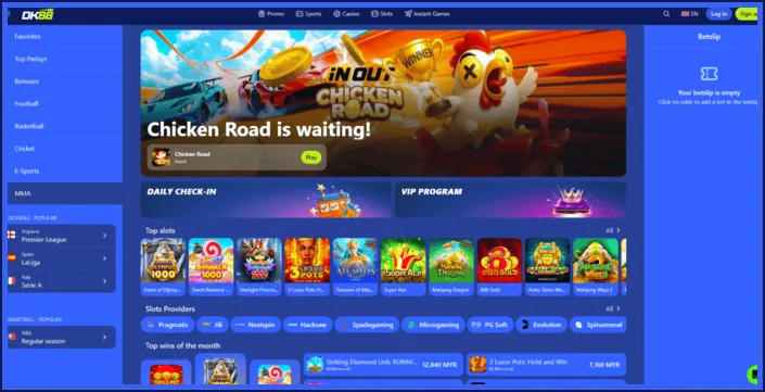 Meja kasino langsung DK88 Casino dengan peniaga sebenar dalam siaran video