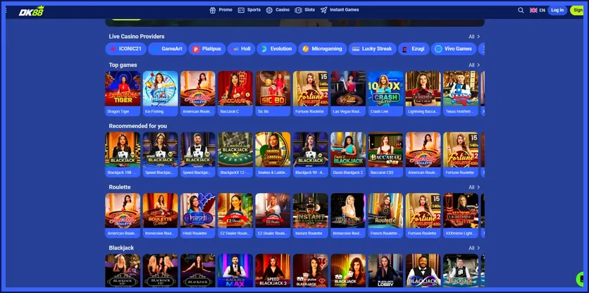 Slot popular dan mod demo dalam katalog DK88 Casino
